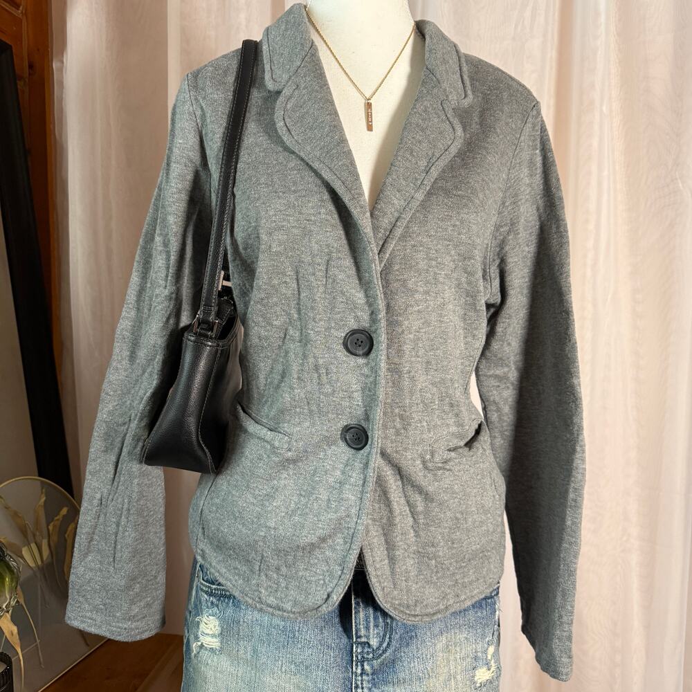 Y2K '13 Merona Gray Tailored Sweater Top Sz Large